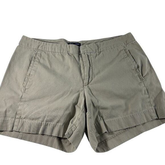 Gap Hadley Womens Size 10 Khaki Shorts Chino Cotton Blend Zip Fly - Picture 1 of 8